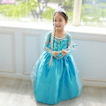 Miniatyrbillede 2 af 5: Piger Frozen Queen Elsa Princess Kjole Cosplay Kostume Jul Fest Fancy Dress Up -g 3-4 Years