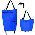 Miniatyrbillede 1 af 6: Foldbar trolleytaske, justerbar størrelse, bærbar, blå