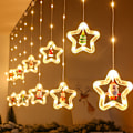 Miniatyrbillede 2 af 5: Nye Juledekorative LED-lys Cirkel Læderledning Gardinlys Juletræ Hængende Stemningsfulde Farvede Lys Isstribe Lys