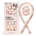 Kitsch Satin Heatless Curling Set - Hårrullear for varmefrie krøller | Varmefrie hårcurlers & varmrullar | Hårcurlers å sove i | Varmefrie krøller Sunset