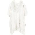 Pikkukuva 1 / 5: 1 kpl Poncho-huivi (valkoinen) Naiset Talvi Elegantti Pusero Cape Taskut