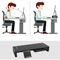 Miniatyrbillede 5 af 6: Foldbar Monitor Stativ, USB 3.0 Computer Monitor Hub, Skrivebordsstativ med Opbevaringsboks,