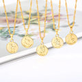Miniatyrbillede 4 af 5: Disk Stjernebillede Halskæde 12 Stjernetegn Sten Vedhæng Halskæde Kvinder Mode Horoskop Smykker Fødselsdagsgaver Rosaguld Rose Gold Virgo