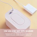 Miniatyrbild 2 av 5: USB-våtservettsvärmare för bebisar, 3 temperaturinställningar, blöjhandduksvärmare, 10 W konstant temperatur, stor kapacitet, bärbar våtservettsvärmare för bebisar, hem, bil, resor, grön