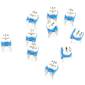 Miniatyrbillede 4 af 5: 100 stk 10 værdier 500ohm-1M ohm Film Variabel modstand Potentiometer Rheostat Trimpot Assortment