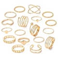 Miniatyrbillede 8 af 9: 18 stk. Ringsæt Knogle Ring SORT black