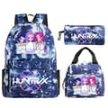 KPop Demon Hunters Print Studenterrygsæk Stor Kapacitet 3-delt Sæt Trendy Thunder Blue 2