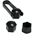 Miniatyrbilde 3 av 4: 20 stk Universal 21mm hjulmutterbeskytter Plating Lug Nut Caps Skruer Beskyttelse Svart