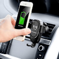 Miniatyrbillede 5 af 7: Mobiltelefonholder med trådløs oplader til bil Sort [qb]