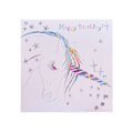 Pikkukuva 1 / 2: Deckled Edge prancing Myth onnittelukortti Yksi koko Hyvää syntymäpäivää - Yksisarvisen pää (Valkoinen/Sateenkaari) Happy Birthday - Unicorn Head (Whit One Size