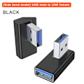 Miniatyrbilde 1 av 8: 90 Grader Venstre Høyre Opp Ned Vinklet USB 3.0 A Hann Til Hunn Ex Svart Svart[qb] Black 2