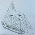 Pikkukuva 2 / 5: 1:100 Halcon puinen purjeveneen malli DIY-sarja laivan kokoonpano De A A one size