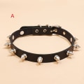 Pikkukuva 7 / 9: Punk Rock Niitattu PU Nahkainen Kaulakoru Miesten Muoti Niitti Piikki Hobnails Choker Soliskuoppa Kaulakoru Type A-Short Nails