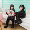Miniatyrbilde 1 av 2: Unisex barnekostyme i flanell, cosplay-dyr, heldress, Halloween-nattøy, nattøy for gutter og jenter, flaggermus Bath 5-6 Years