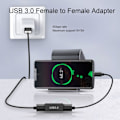 Miniatyrbillede 3 af 4: USB-hunkon til hunkon-adapter, 2-pak, USB 3.0-adapterforlænger
