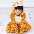 Pikkukuva 2 / 3: Unisex-lasten flanelliyöasu, cosplay-eläinasu, yksivärinen Halloween-yöasu yöasu pojille ja tytöille, tiikeri Tiger 6-7 Years