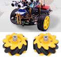 Pikkukuva 1 / 8: Mecanum-pyörät Älykäs robottiauton osat Tarvikkeet OmniDirectional DIY Lelukomponentit 48mm(2 paria)