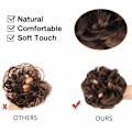 Miniatyrbild 4 av 5: 1 st Slouchy Hårtofs Hårtvinning Krullvågig Slouchy Syntetisk Chignon för Kvinnor Uppstylad Håraccessoar Dark Brown & Light Auburn Mixed