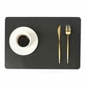 4-pack Placemats i Konstläder Rektangulär Svart 43x30cm Svart{hw}