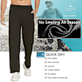 Miniatyrbillede 2 af 5: Herre Sweatpants med lynlås i fuld længde - Joggere med revne bukser - Casual løs casual med lomme - Sort Black XXL
