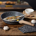 Miniatyrbillede 2 af 4: Non-stick stegepander 24 cm granit stegepande stenpander grå