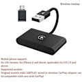 Pikkukuva 1 / 5: Langaton CarPlay-sovitin Android- tai Apple-laitteille, langaton CarPlay-sovitin, Apple CarPlay -dongle, Plus