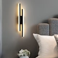 Miniatyrbillede 2 af 4: Indendørs LED-væglamper, 16W akryl LED-væglampe varm, væglamper til soveværelse stue korridor gang Black