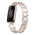 Miniatyrbilde 4 av 5: Sportsreim for Fitbit-Luxe for Smart Watch Holdbar Metallreim Erstatningsarmbånd Hurtigutløser Tilbehør Black 0.03