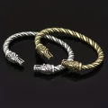 Miniatyrbillede 4 af 10: 1 stk. Nordisk mytologi Viking dobbelt dragehoved åbning justerbar armbånd mænds retro mode Silvery
