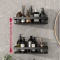 Miniatyrbillede 3 af 6: Hjørne brusehylde badeværelse organizer hylde sort TREKANT sort black triangle 1pc