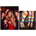 Pikkukuva 10 / 10: Naisten muotileggingsit 80-luvun ribitehosteella Rainbow