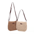 Miniatyrbild 2 av 5: Sommar Straw Crossbody Väska Dam Strand Semester Vävd Axelväska Handväska Khaki 0.13