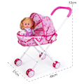 Miniatyrbillede 2 af 3: Dukkevogn, Spisebordstol, Gyngestol, Gynge, Seng Til Dukker Pram Legetøj (Dukke Medfølger Ikke) - trolley