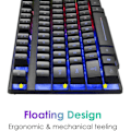 Miniatyrbild 3 av 5: LED-bakgrundsbelyst speltangentbord och muskombination Ergonomiskt tangentbord, svart