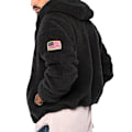 Miniatyrbillede 2 af 5: Vinter Sherpa Foret Zip Up Hoodie Til Mænd Sort Black M
