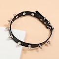 Pikkukuva 6 / 9: Punk Rock Niitattu PU Nahkainen Kaulakoru Miesten Muoti Niitti Piikki Hobnails Choker Soliskuoppa Kaulakoru Short & Long Alternating Nails