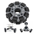 Pikkukuva 1 / 8: 100mm Kestävät Nylon-Kumi Laakerirullat Omni-Pyörät Robottikilpa-Autojen Pyörille 14041
