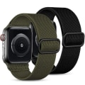 Miniatyrbild 1 av 5: 2-pack remmar kompatibla med Apple Watch-remmar 45mm 44mm 42mm, öljett för iWatch SE Ultra Series 8 7 6 5 4 3 2 1, svart/grön