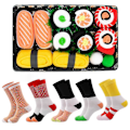 Miniatyrbild 1 av 5: 5 par Sushi-strumpor Mid Calf-strumpor Bomullsstrumpor Julstrumpor - Par Casual Strumpor Julgåva Presentask - CHUN