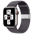 Miniatyrbilde 2 av 6: Kompatibel med Apple Watch-reimer 40mm til 49mm rem Flettet nylon Justerbar spenne Rem Justerbar flettet enkeltløkke elastisk sportsrem B grå gray 42mmor44mmor45mm