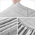 Miniatyrbilde 3 av 5: 4-pak jule-stoltrekk, elastiske, avtagbare, vaskbare spisestueblader - lysegrå Leaves-light Gray 4