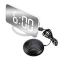 Miniatyrbild 1 av 4: Högvibrerande väckarklocka för tunga sovare Döva, digital spegelklocka med sängvibrator F