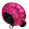 Miniatyrbilde 1 av 5: Dame Dobbeltlags Sateng Nattlue Hårpleie Justerbar Knapper Lue Rose-rød+Svart Rose-red+Black Adjustable
