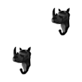 Miniatyrbillede 4 af 5: 1/2/3/5 Robust og holdbar dyrehoved nøglekrog til enkelt sort (næsehorn) Black (rhino) 2 Set
