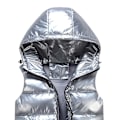 Miniatyrbild 2 av 2: Sliktaa Unisex Blank Glansig Vattentät Ärmlös Jacka Lättvikts Puffer Väst - Silver Silver M