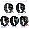 Miniatyrbild 2 av 5: Diruite 4-pack fodral för Fitbit Versa 4/Sense 2 skärmskydd, HD stöttåligt mjukt TPU fullständigt skydd skärmskyddsfodral för Fitbit V Black+Silver+Rose Gold+Clear