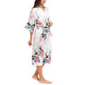 Miniatyrbilde 3 av 5: Kimono-kåpe, myk silke, kåpe - Kåpe nattkjole nattøy med 3/4 ermer Hvit Hvit White XL