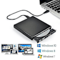 Miniatyrbillede 2 af 5: Ekstern Cd/dvd-drev, Usb 2.0 Slim Bærbar Ekstern Cd-rw-drev Dvd-rw-brænder Brænderenhed Til Bærbar Pc Skrivebordscomputer, Sort