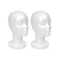 Miniatyrbilde 1 av 5: Hvit skum mannequinhode-display, isopor parykkhode (2-pakning)