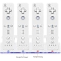 Miniatyrbilde 4 av 5: Hvit Wii Fjernkontroll Lader, 4 i 1 Wii Ladestasjon med 4 stk 2800Mah Oppladbare Batterier for Wii/Wii U Kontroller - Svart[qb]